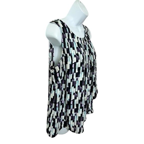 White House Black Market Sleeveless Blouse Sz M Loose Career Office Top Layering - Picture 4 of 7